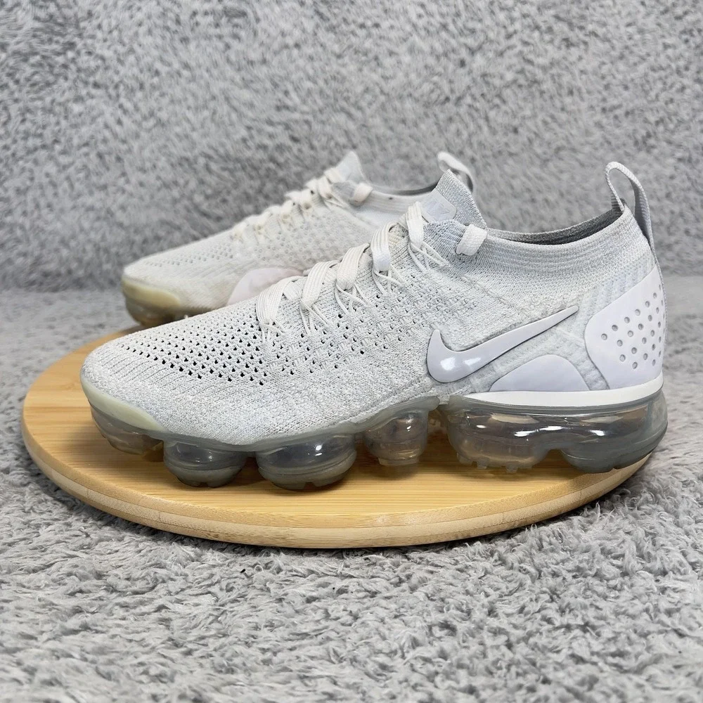 Nike Air VaporMax Flyknit 2 Shoes Womens 6 White Running Cushioned 942843-105
